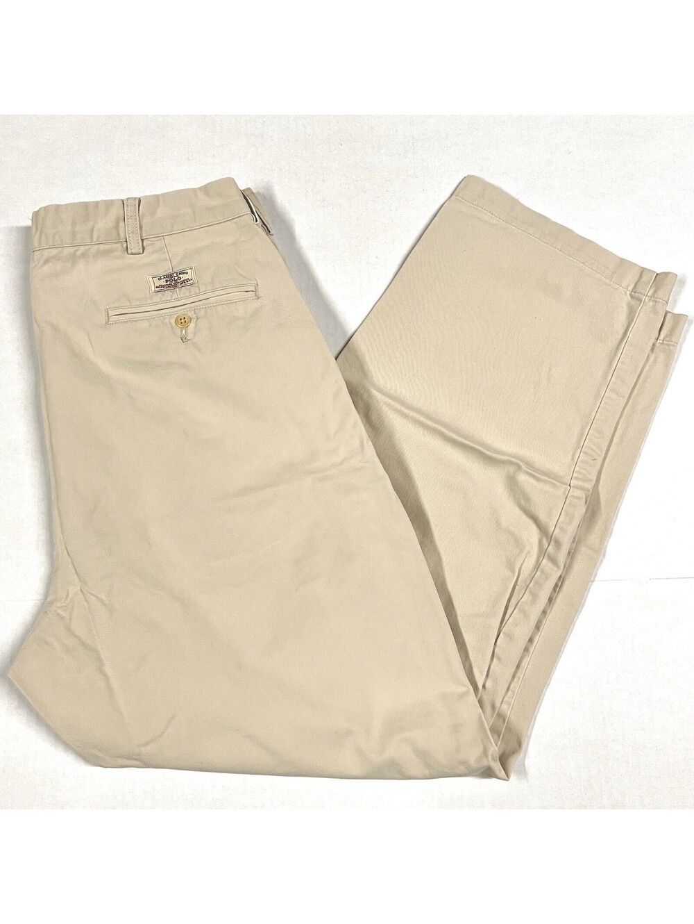 Vintage Polo Ralph Lauren 35x30 Khaki Tan Pleated Andrew Pant Chino Pants Men’s